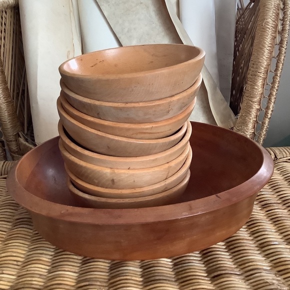 Vintage Boho Woodpecker Woodward Salad Bowl Set - Picture 1 of 6